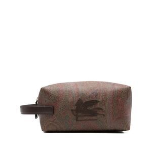 ETRO Pegasus Paisley Wash Bag Men BROWN Bags & Pouches